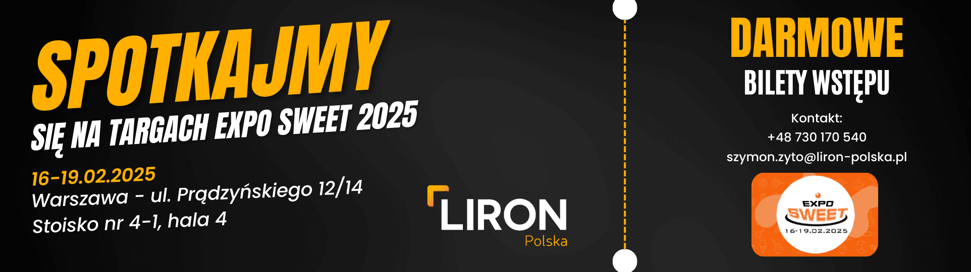Liron Polska na Expo Sweet 16-19.02.2025 – Spotkajmy się w Warszawie!